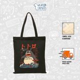  Túi Tote Ghibli, Trùm Cuối 2025, 100% vải Canvas 35x40 cm - Unisex Nam Nữ 2 màu đen trắng 