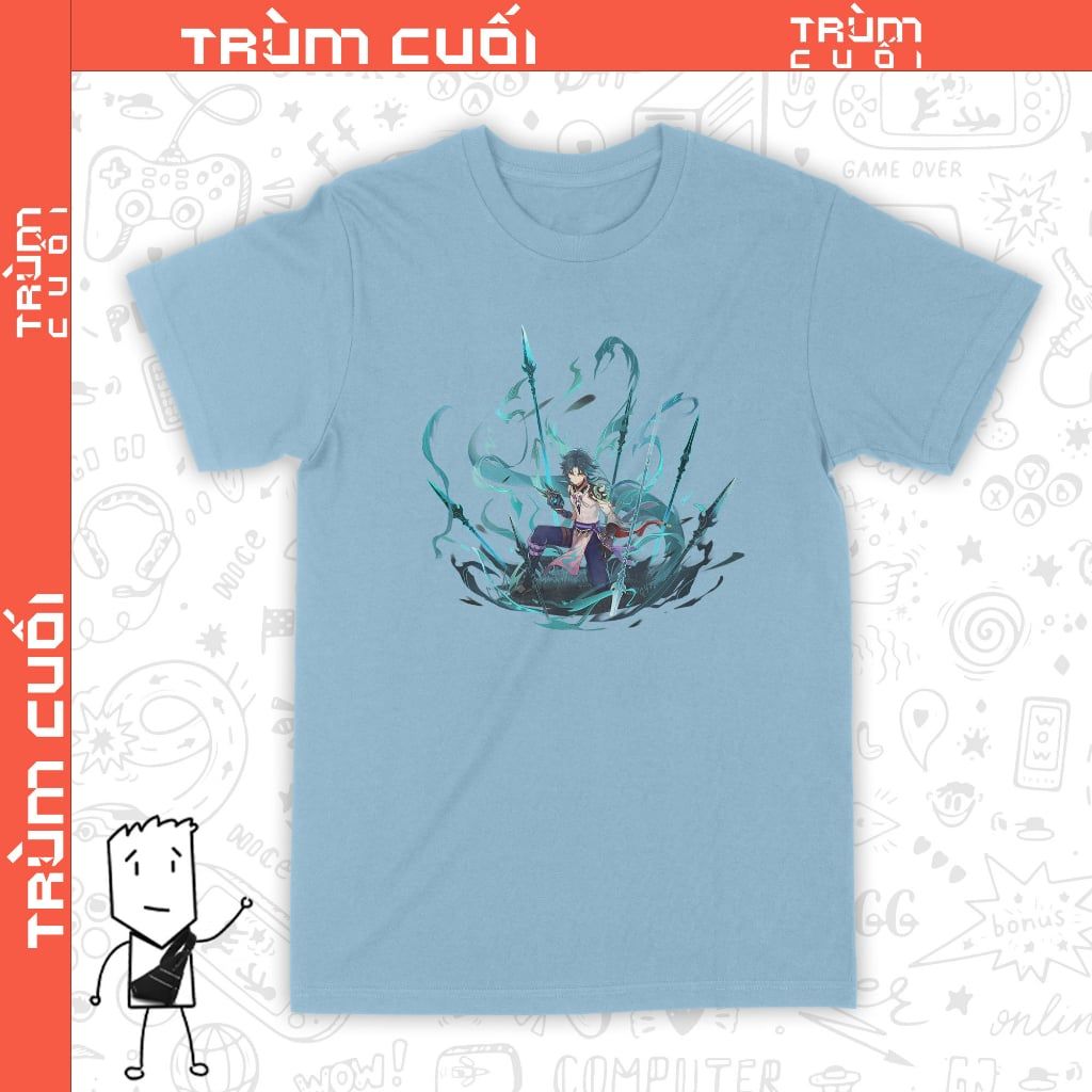  Áo thun Xiao - Ước Nguyện, Trùm Cuối Game Genshin, Unisex Cotton 100% 2 màu nam nữ 0246 