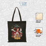  Túi Tote Ghibli, Trùm Cuối 2025, 100% vải Canvas 35x40 cm - Unisex Nam Nữ 2 màu đen trắng 