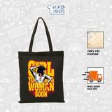  Túi Tote Cine, Trùm Cuối 2025, 100% vải Canvas 35x40 cm - Unisex Nam Nữ 2 màu đen trắng 