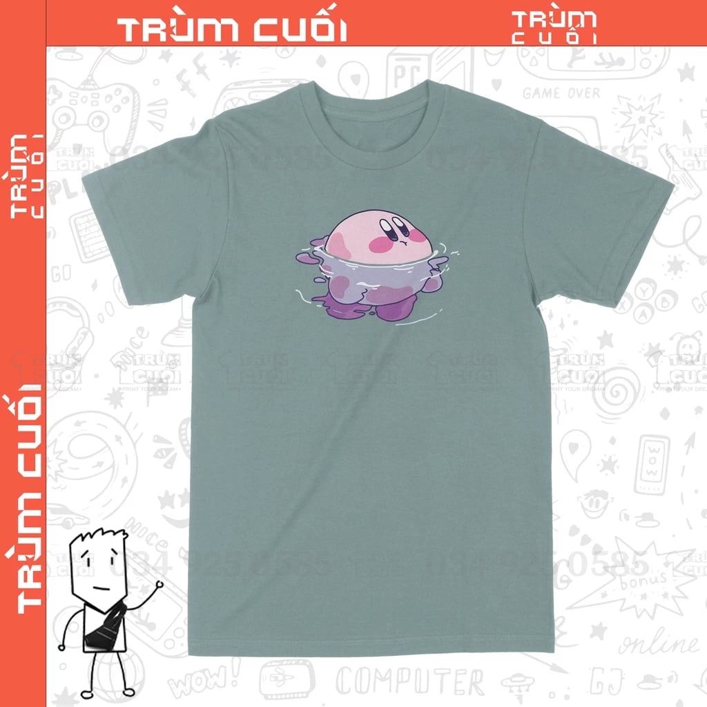  Áo thun Kirby Đi Bơi Trùm Cuối Game, Cotton 100% 2 màu nam nữ 0145 