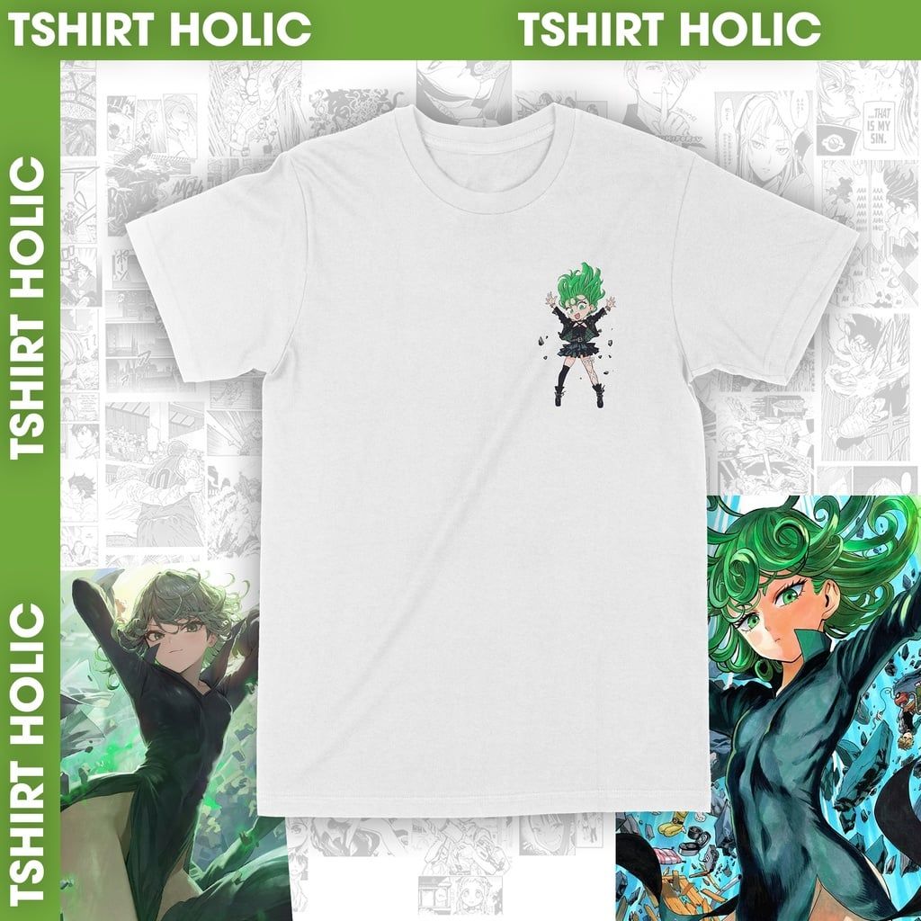  Áo thun One Punch Man: Tatsumaki Chibi Unisex Trùm Cuối Manga Anime, Cotton 100% 2 màu nam nữ 0095 