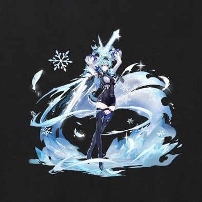  Áo thun Eula - Ước Nguyện, Trùm Cuối Game Genshin, Unisex Cotton 100% 2 màu nam nữ 0256 