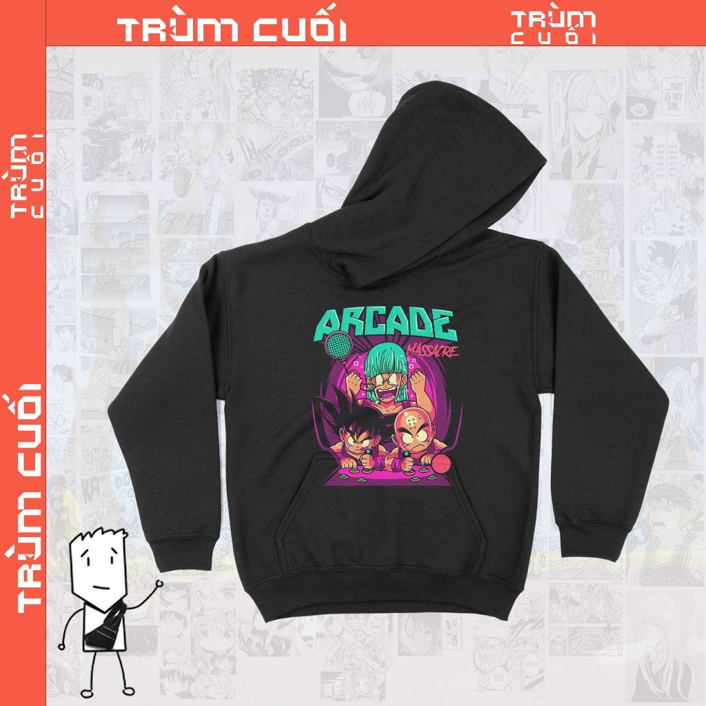  Áo Hoodie Goku And Krillin Arcade, Trùm Cuối Anime, Unisex Nỉ Bông 100% 2 màu nam nữ 