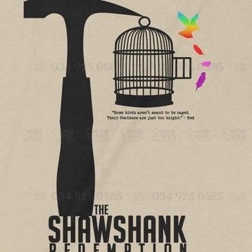  Áo thun The Shawshank Redemption - Movie Unisex Trùm Cuối Cine, Cotton 100% 2 màu nam nữ 0128 
