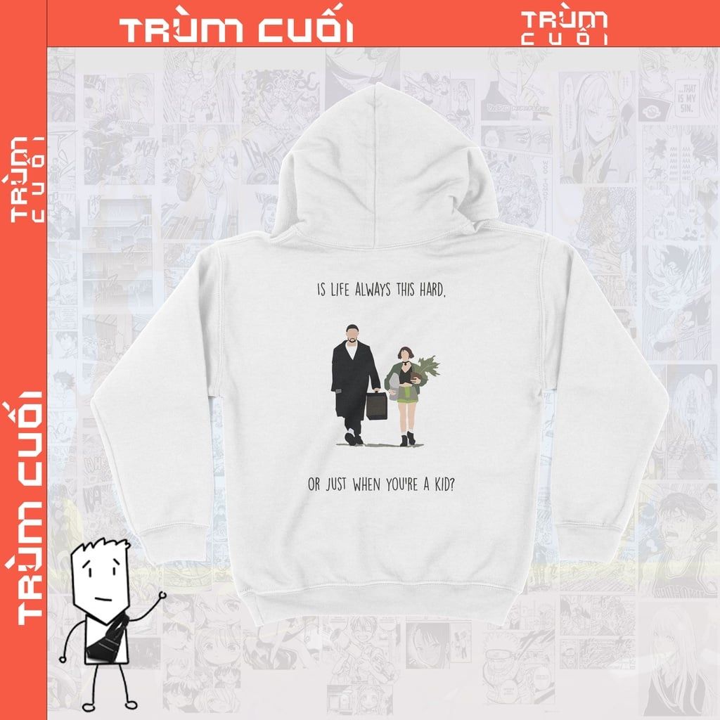  Áo Hoodie Léon: The Professional Unisex Trùm Cuối Cine, Nỉ Bông 100% 2 màu nam nữ 0088 