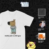  Áo thun Anh chàng thư thái - just a chill guy, Trùm Cuối Meme, Unisex Cotton 100% 4 màu nam nữ 0447 
