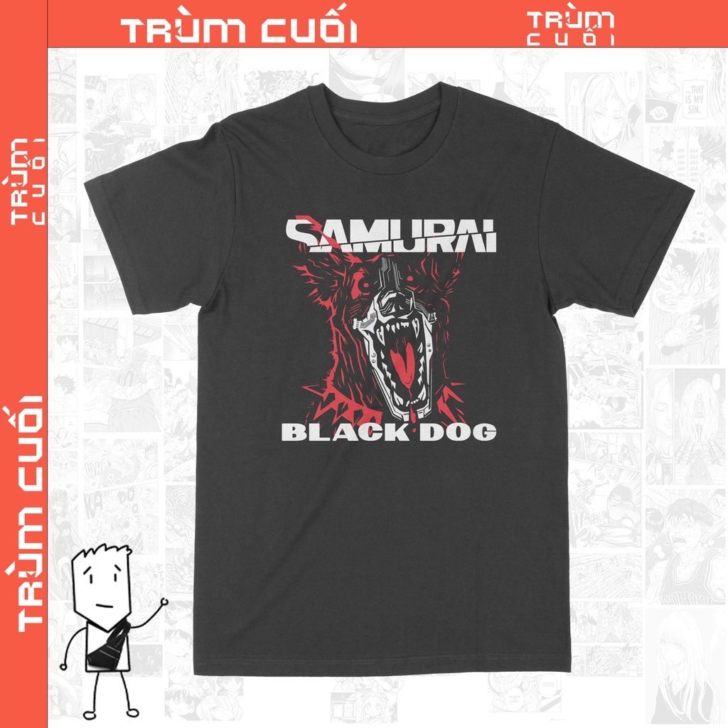  Áo thun SAMURAI: Black Dog - Cyberpunk 2077 Unisex Trùm Cuối Game, Cotton 100% 2 màu nam nữ 0079 
