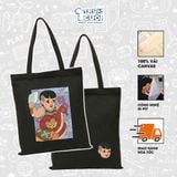  Túi Tote Đăng Hoả Chi Thần, Trùm Cuối 2025, 100% vải Canvas 35x40 cm - Unisex Nam Nữ 2 màu đen trắng 
