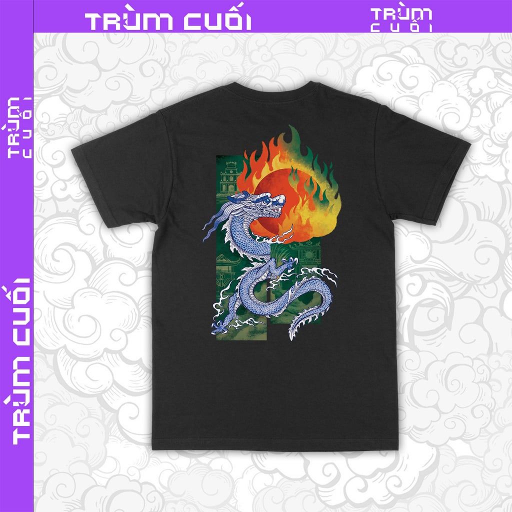  Áo thun 2 mặt Hỏa Thần Long, Trùm Cuối Đăng Hỏa Chi Thần 2024, Unisex Cotton 100% 2 màu nam nữ 
