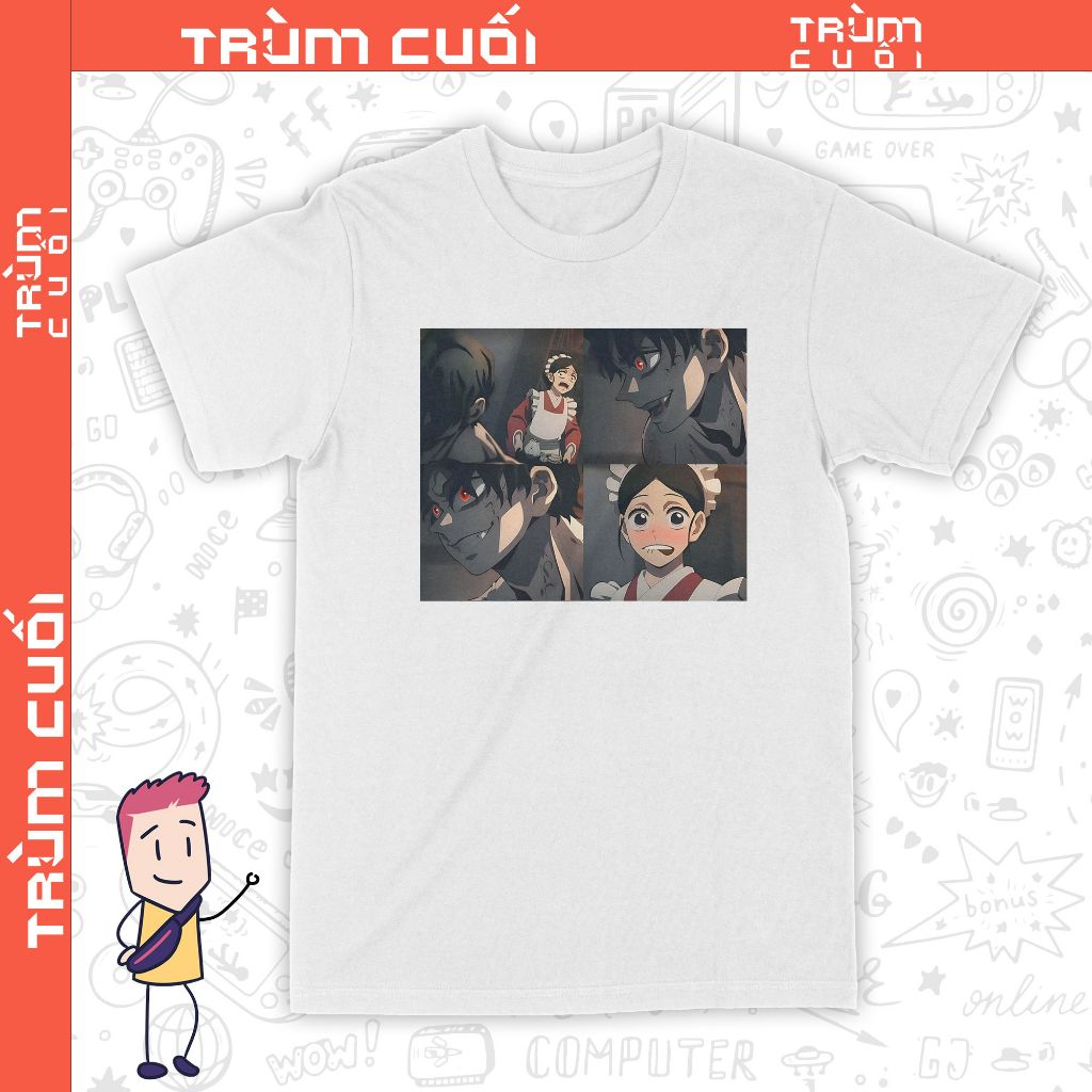  Áo thun Muzan hoá quỷ, Trùm Cuối Anime Movie, Unisex Cotton 100% 2 màu nam nữ 0296 