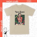 Áo thun Robin Nico - One Piece, Unisex Trùm Cuối Anime Cine, Cotton 100% 2 màu nam nữ 0168 