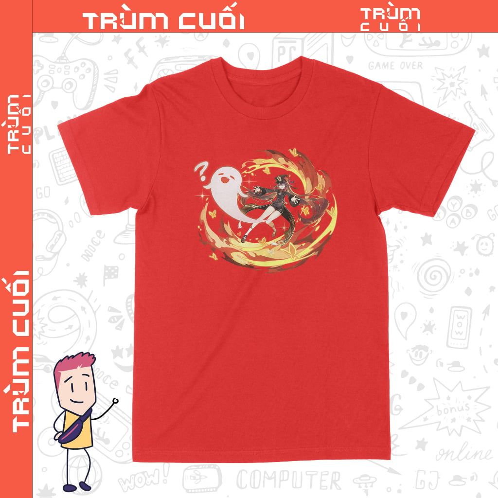  Áo thun Hu Tao - Ước Nguyện, Trùm Cuối Game Genshin, Cotton 100% 2 màu nam nữ 0254 