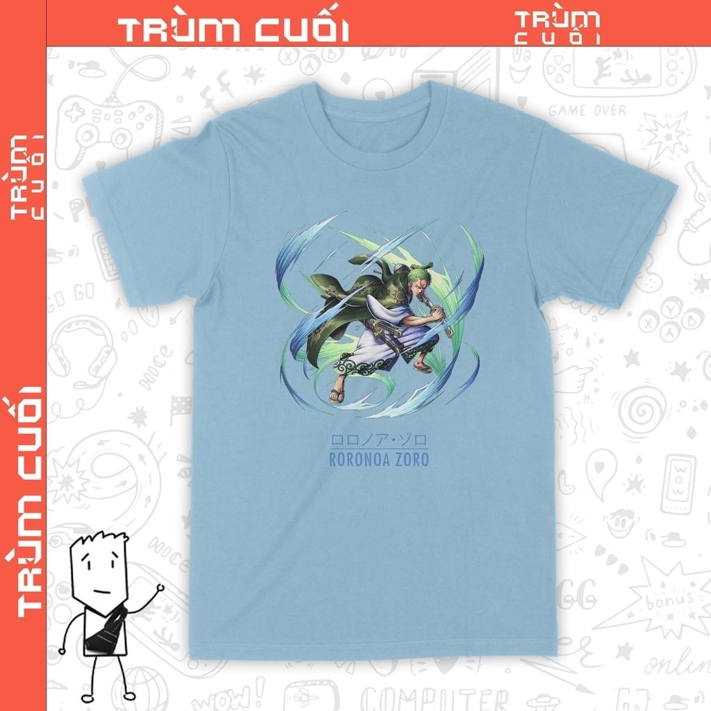  Áo thun Roronoa Zoro - One Piece, Trùm Cuối Anime Cine, Cotton 100% 2 màu nam nữ 0163 