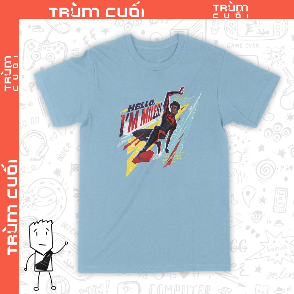  Áo thun Hello Miles - Across The Spider-Verse, Trùm Cuối Marvel Cine, Unisex Cotton 100% 2 màu nam nữ 0284 
