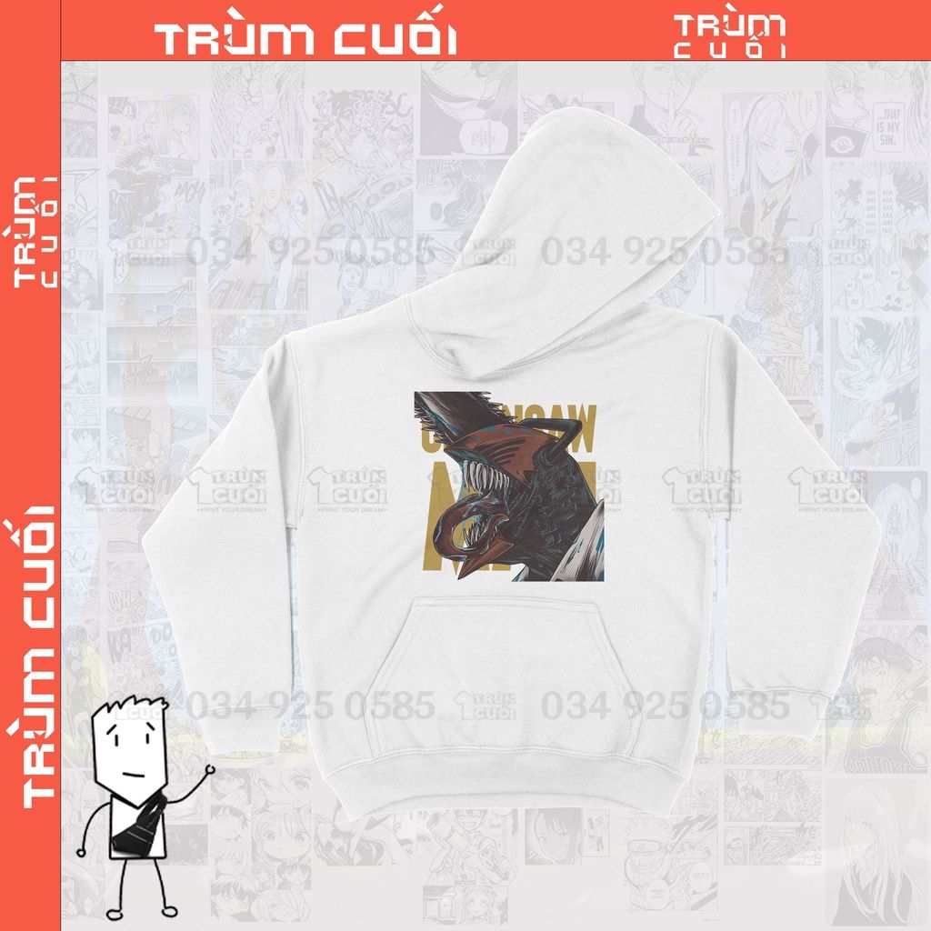  Áo  Hoodie Chainsaw Man Unisex TSHIRT-HOLIC Manga Anime,  Nỉ Bông 100% 2 màu nam nữ 
