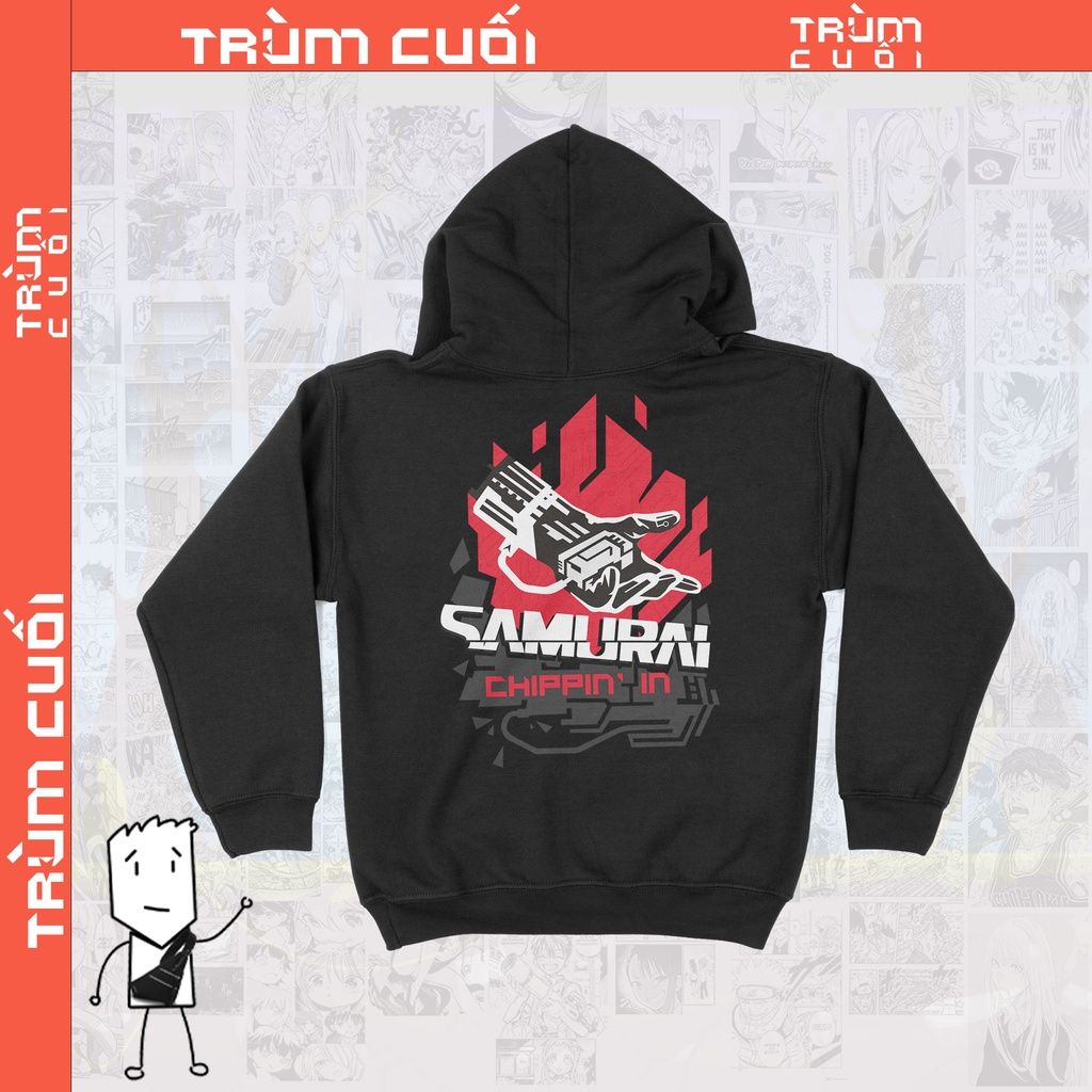  Áo Hoodie Samurai: Chippin In - Cyberpunk 2077 Unisex Trùm Cuối Game, Nỉ Bông 100% 2 màu nam nữ 0075 