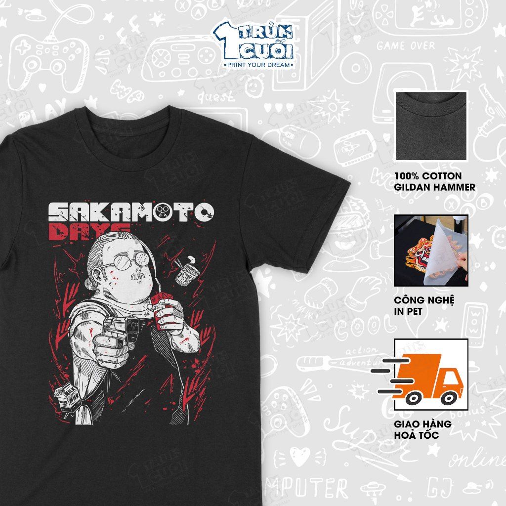  Áo thun Sát Thủ Về Vườn - Sakamoto Days, Trùm Cuối Manga Anime, Unisex Cotton 100% 4 màu nam nữ 0453 