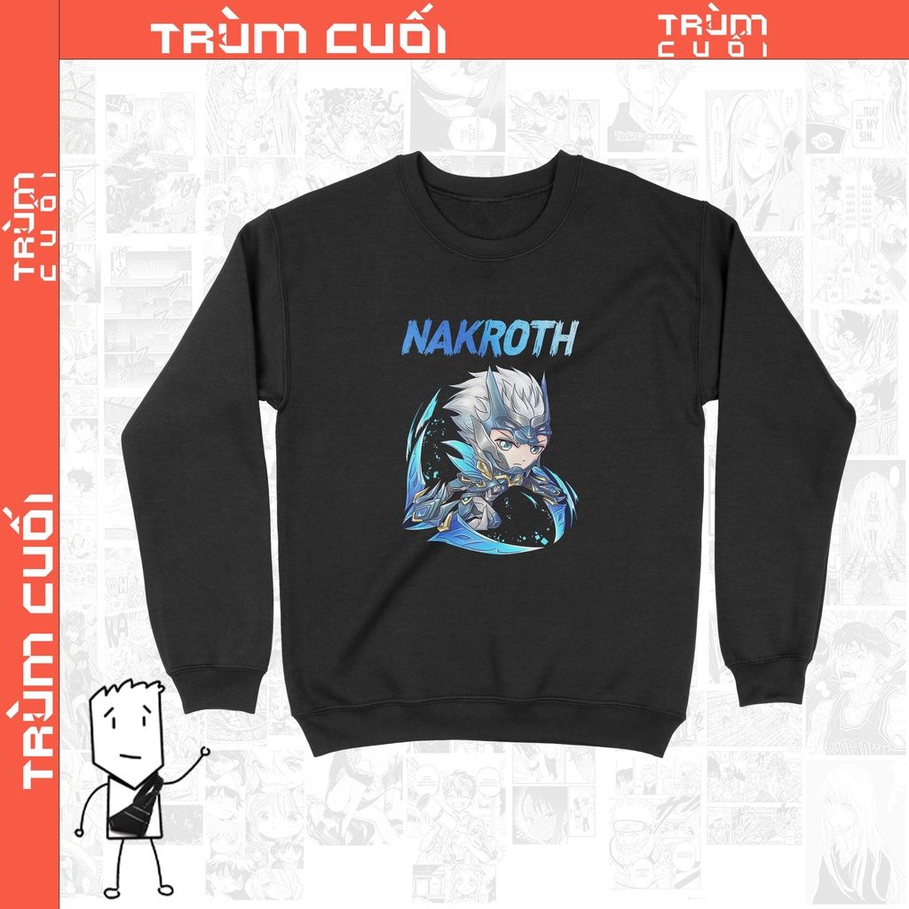  Áo Sweater Nakroth Chibi - Áo liên quân, Trùm Cuối Game, Unisex Nỉ Bông 100% 2 màu nam nữ 0027 