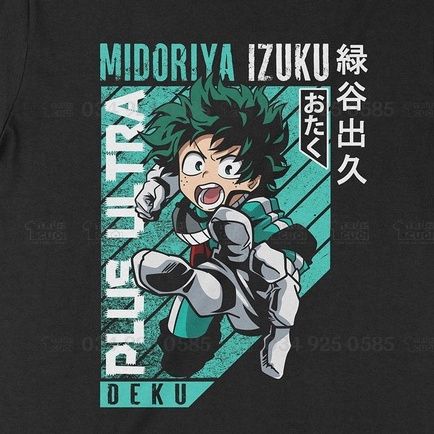  Áo thun Midoriya Izuku - Boku no Hero Academia Unisex Trùm Cuối Manga Anime, Cotton 100% 2 màu nam nữ 0045 
