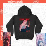  Áo Hoodie Zero Two - Neon Genesis Evangelion Unisex Trùm Cuối Anime, Cotton 100% 2 màu nam nữ 0445 