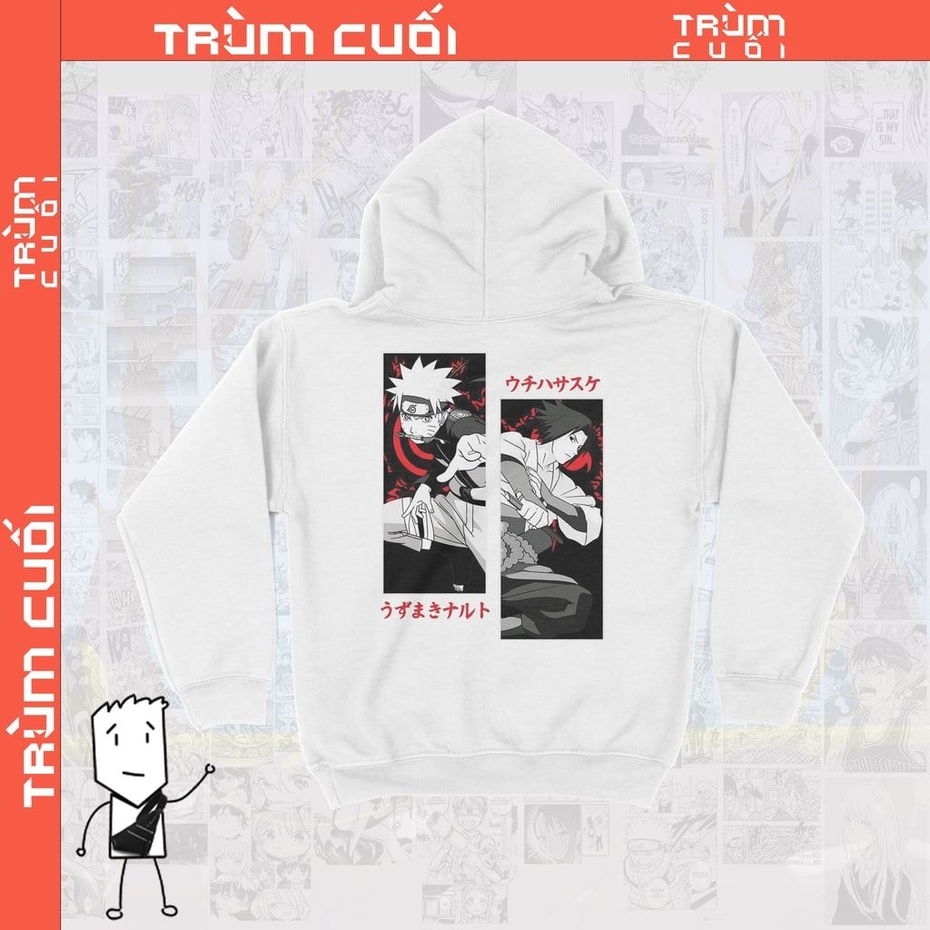  Áo  Hoodie Naruto và Sasuke, Trùm Cuối Anime, Unisex Nỉ Bông 100% 2 màu nam nữ 0008 