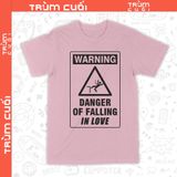  Áo thun WARNING Danger of Falling, Trùm Cuối Meme, Unisex Cotton 100% 2 màu nam nữ 0432 