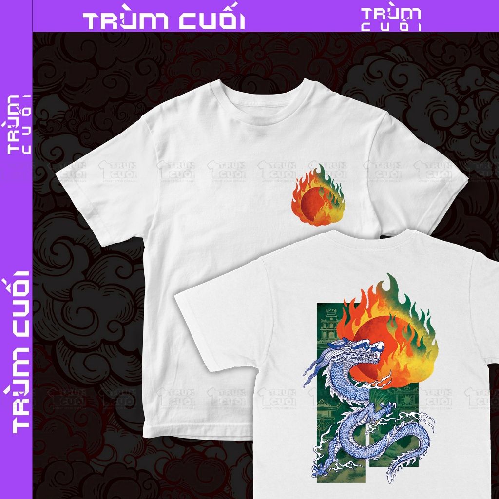  Áo thun 2 mặt Hỏa Thần Long, Trùm Cuối Đăng Hỏa Chi Thần 2024, Unisex Cotton 100% 2 màu nam nữ 
