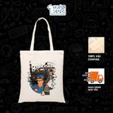  Túi Tote Ghibli, Trùm Cuối 2025, 100% vải Canvas 35x40 cm - Unisex Nam Nữ 2 màu đen trắng 