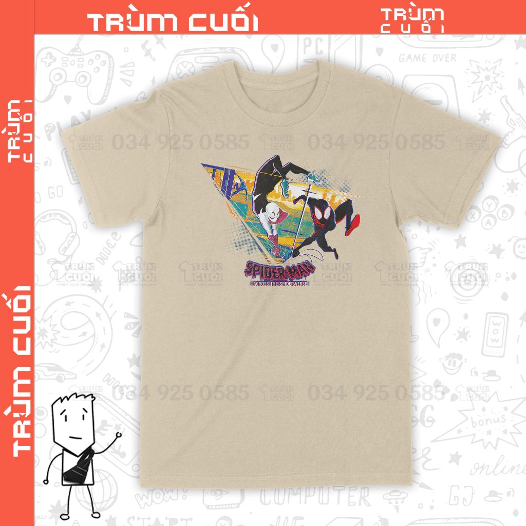  Áo thun Miles & Gwen - Across The Spider-Verse, Trùm Cuối Marvel Cine, Unisex Cotton 6 màu 0283 