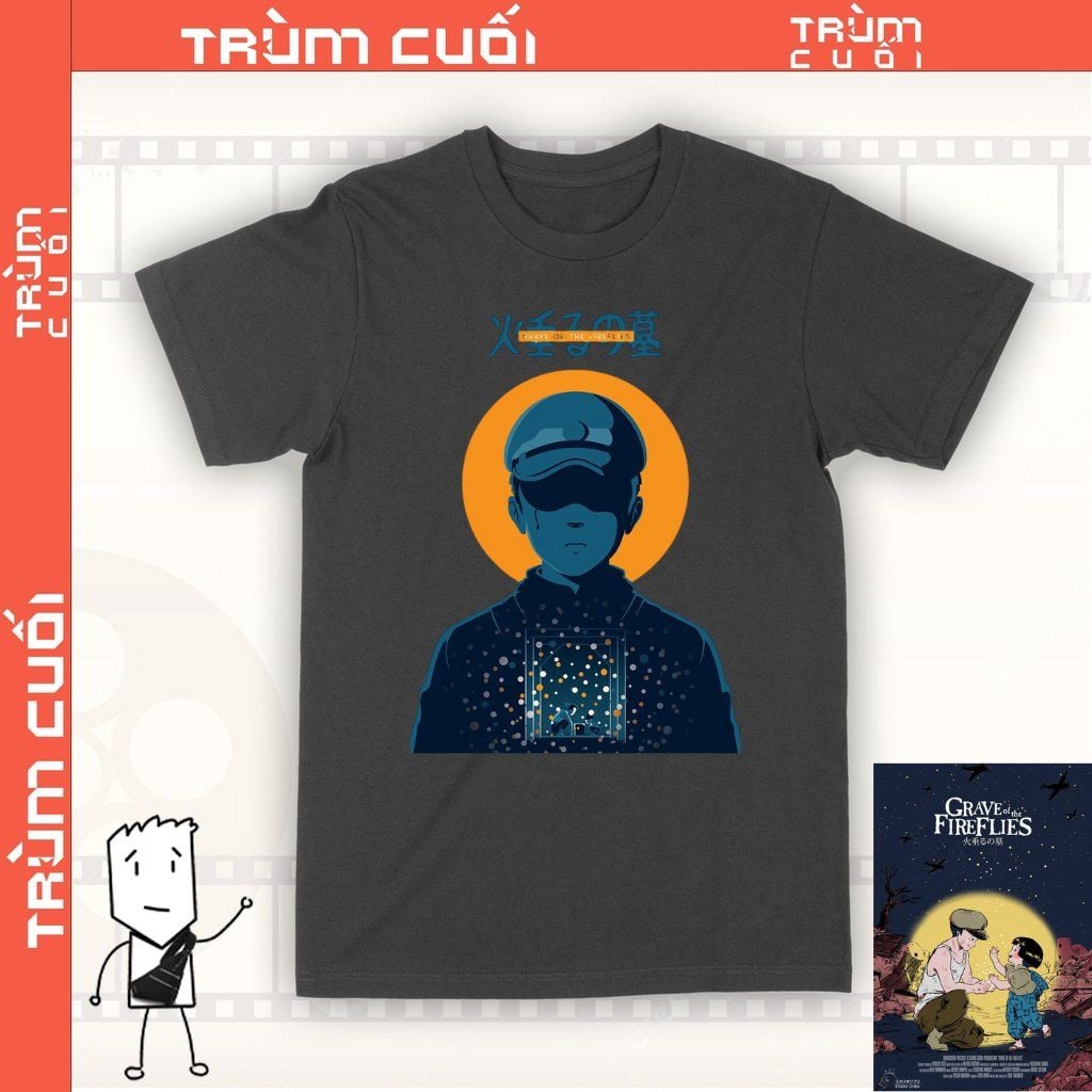  Áo thun Mộ Đom Đóm - Grave Of The Fireflies Ghibli Studios , Trùm Cuối Cine, Unisex Cotton 100% 2 màu nam nữ 0444 