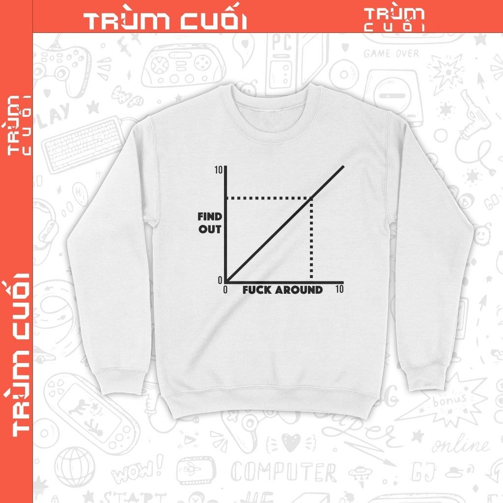  Áo Sweater fuck around and find out, Trùm Cuối Meme, Nỉ Bông 100% Unisex nam nữ 0420 
