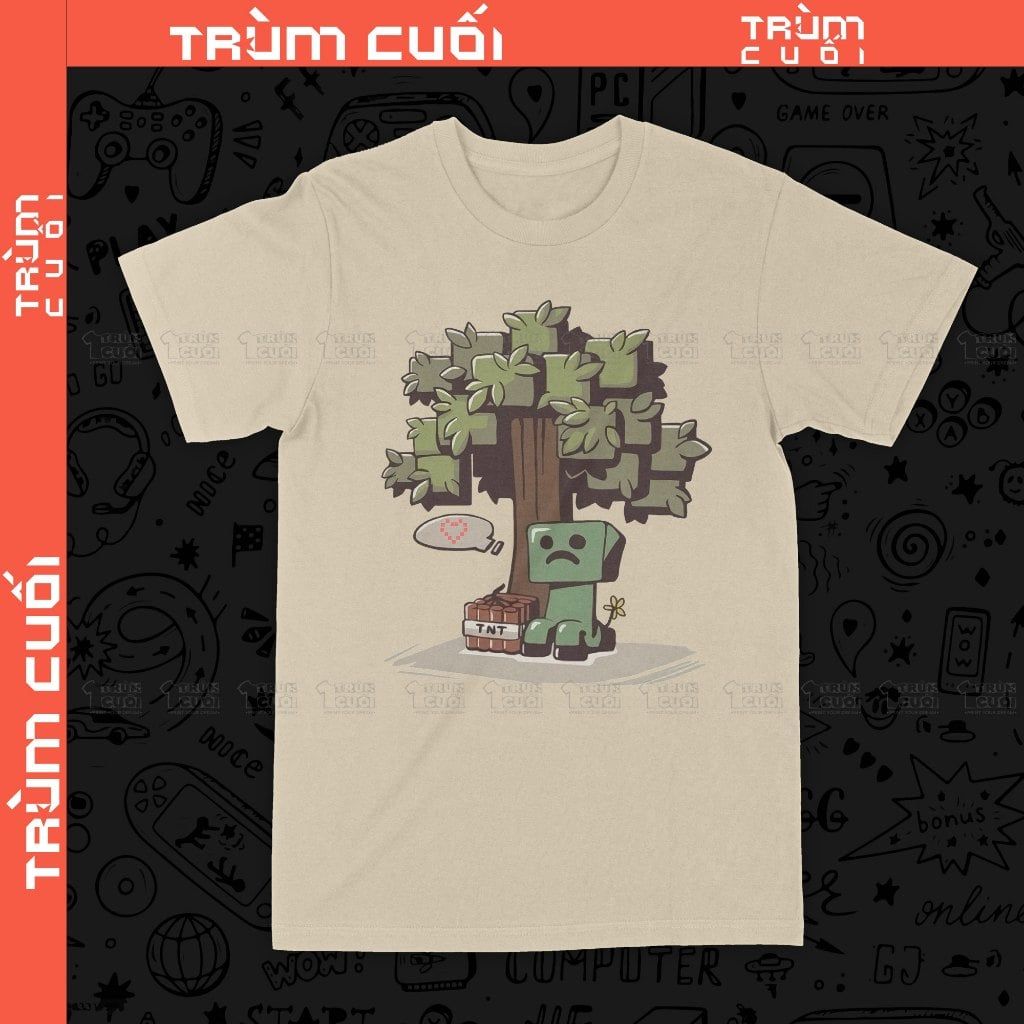  Áo thun Minecraft - Baby Sad, Trùm Cuối Game, Unisex Cotton 100% 2 màu nam nữ 0436 