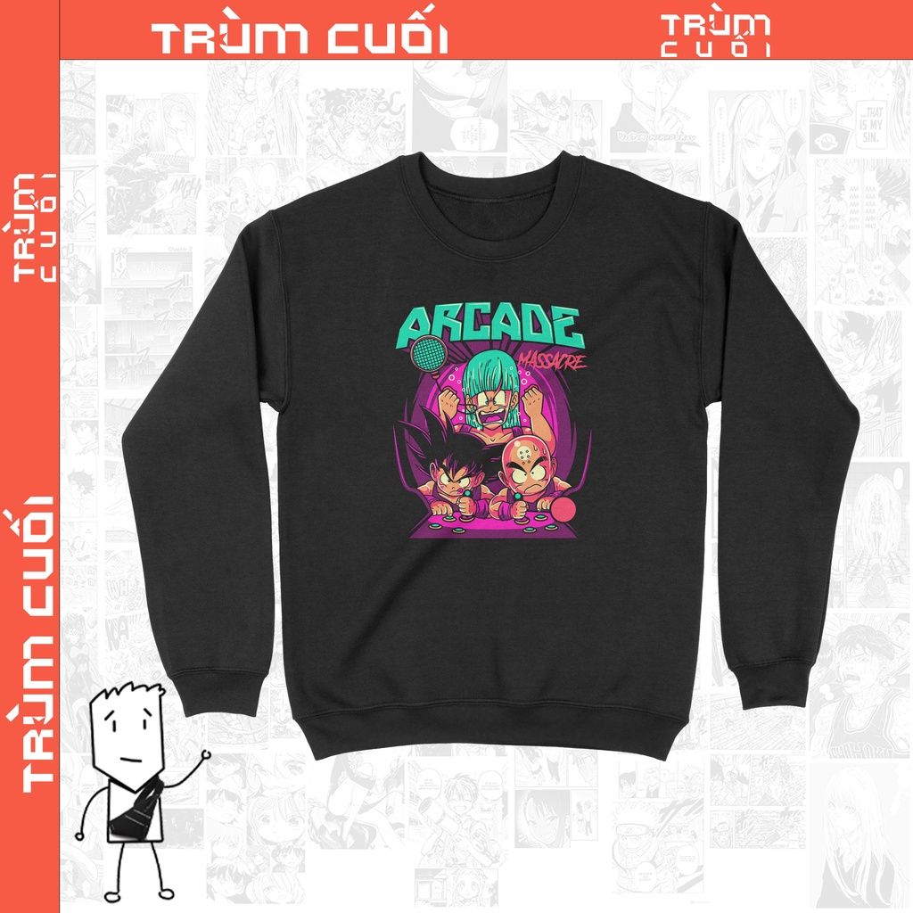  Áo Sweater Goku and Krillin Arcade Unisex Trùm Cuối Anime,  Nỉ Bông 100% 2 màu nam nữ 0059 