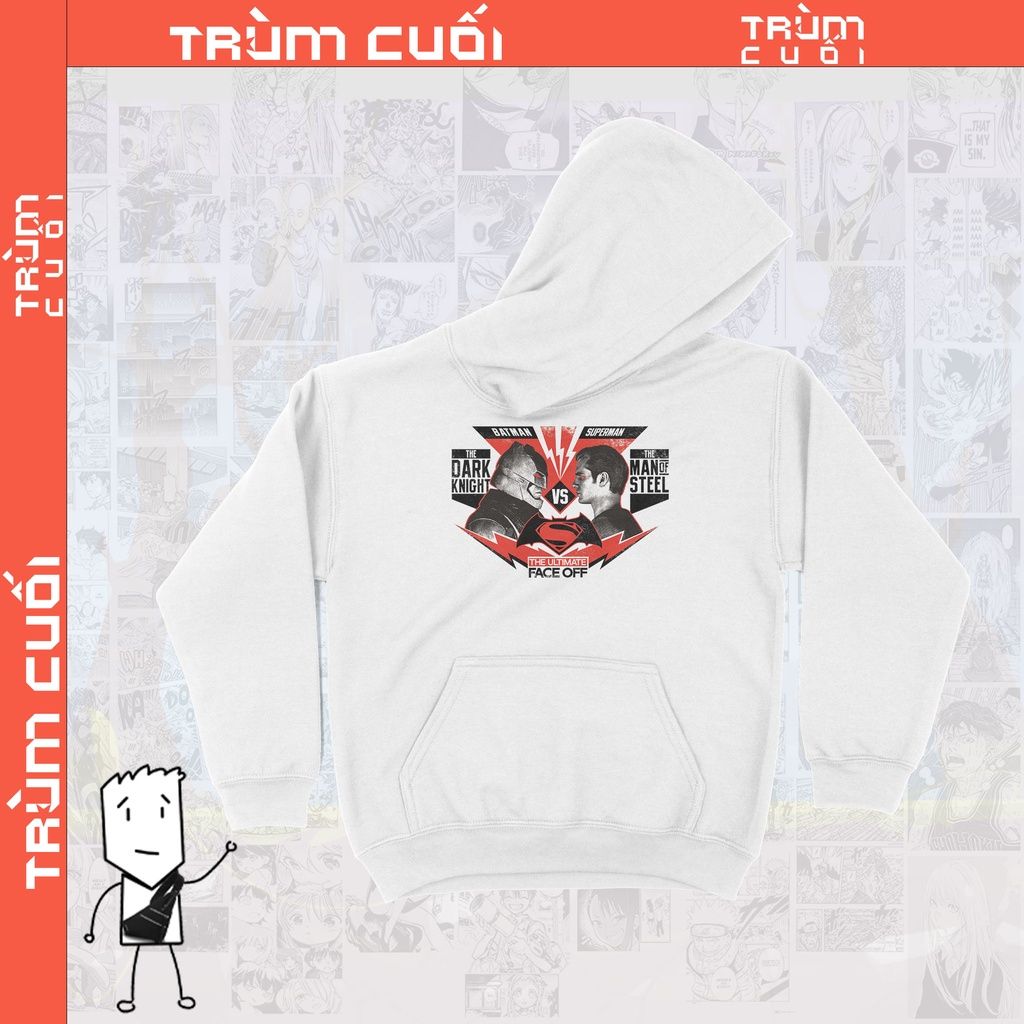  Áo  Hoodie Batman V Superman Unisex Trùm Cuối Cine DC,  Nỉ Bông 100% 2 màu nam nữ 
