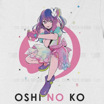  Áo thun Ai Hoshino - Oshi no Ko, Trùm Cuối Anime, Unisex  Cotton 100% 2 màu nam nữ 0271 