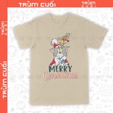  Áo thun Giáng Sinh của Tâm và Gia Huy, Trùm Cuối Cartoon Christmas Festival, Unisex Cotton 100% 2 màu nam nữ 0377 