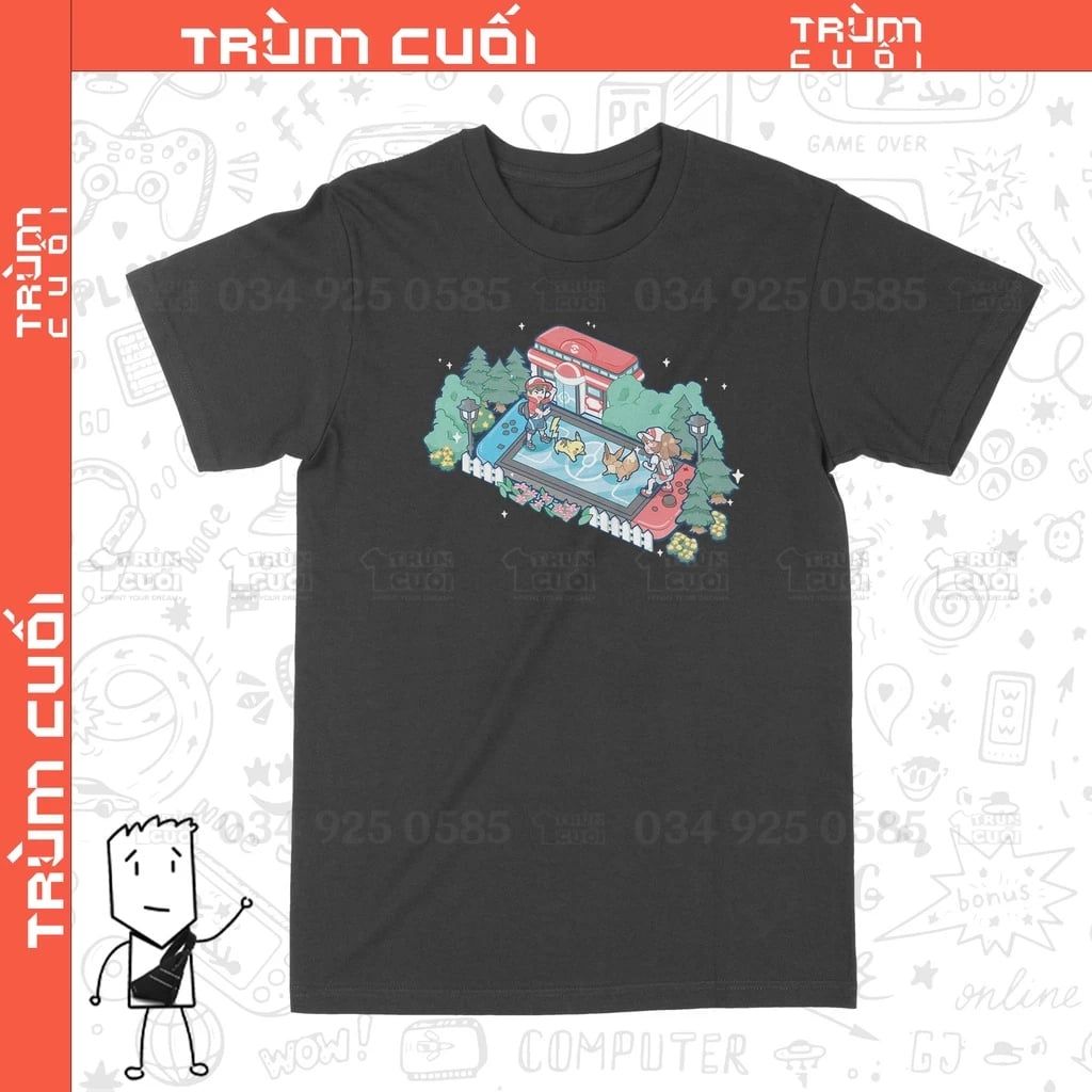  Áo thun Pokemon Switch, Trùm Cuối Game, Unisex Cotton 100% 2 màu nam nữ 0211 