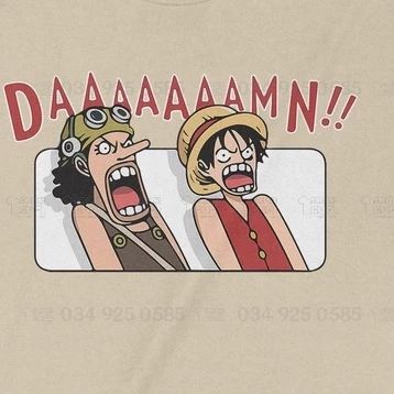  Áo thun Damn! One Piece, Trùm Cuối Anime Cine, Cotton 100% 2 màu nam nữ 0153 