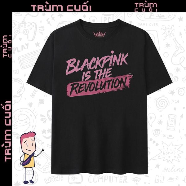  Áo thun OVERSIZE BLɅϽKPIИK Revolution, Trùm Cuối Thần Tượng Âm Nhạc, Cotton 100% 2 màu nam nữ 0293 