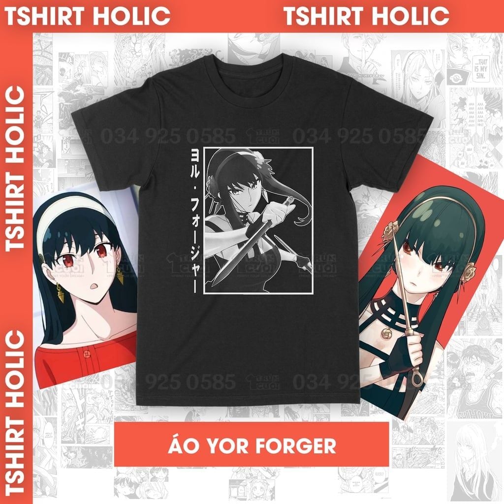  Áo thun SPY x FAMILY: Yor Forger Unisex Trùm Cuối Anime, Cotton 100% 2 màu nam nữ 0007 