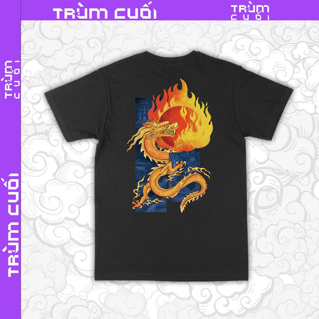  Áo thun 2 mặt Hỏa Thần Long, Trùm Cuối Đăng Hỏa Chi Thần 2024, Unisex Cotton 100% 2 màu nam nữ 