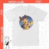  Áo thun Pikachu Tuần lộc, Trùm Cuối Christmas Cine, Cotton 100% 2 màu nam nữ 0180 