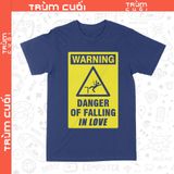  Áo thun WARNING Danger of Falling, Trùm Cuối Meme, Unisex Cotton 100% 2 màu nam nữ 0432 