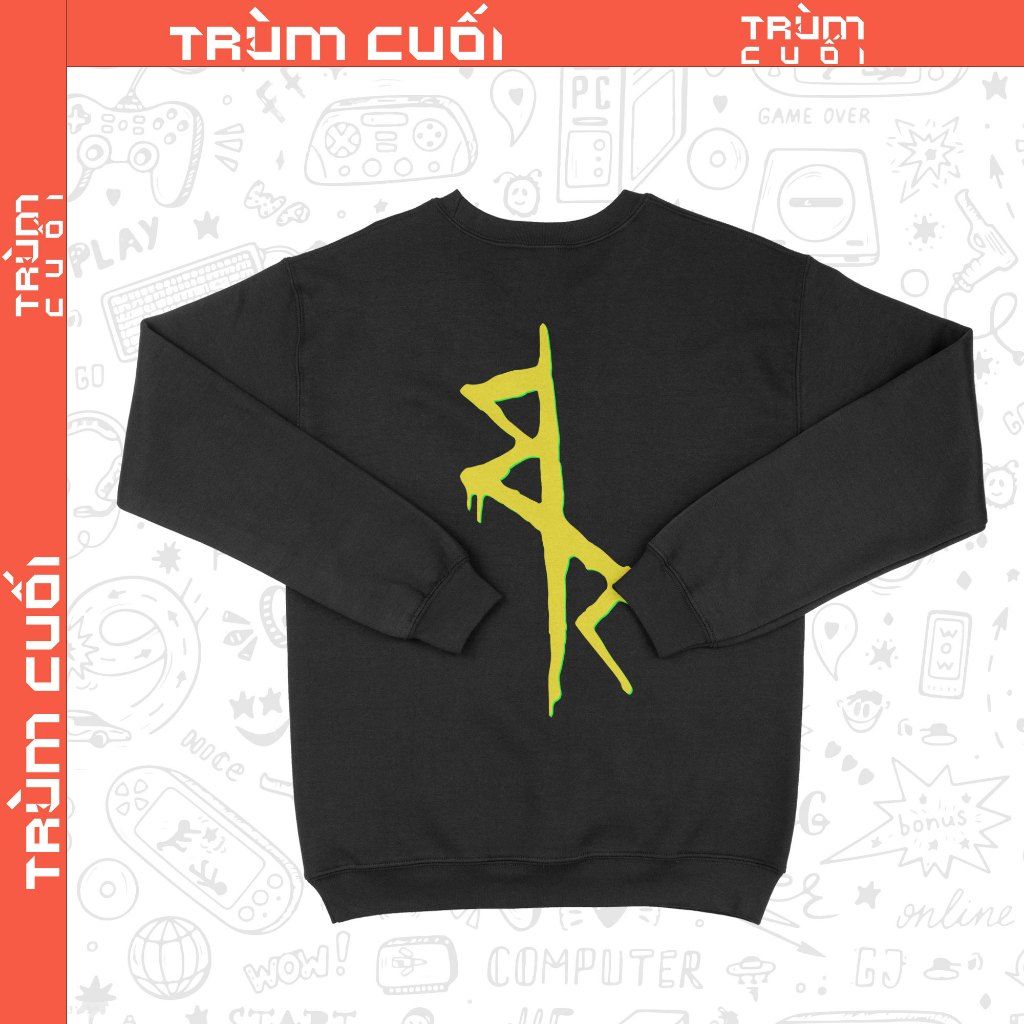  Áo sweater 2 mặt Cyberpunk Edgerunner Logo, Trùm Cuối Game Anime, Unisex Nỉ Bông 100% 0359 