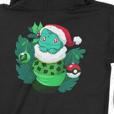  Áo Hoodie Bulbasaur đáng yêu, Trùm Cuối Christmas Cine, Nỉ Bông 100% 2 màu nam nữ 0182 
