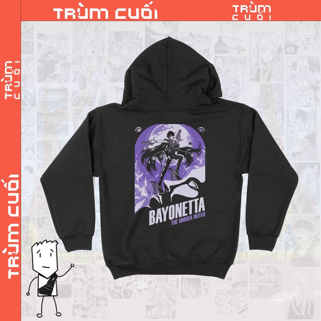  Áo Hoodie Bayonetta: The Umbra Witch Trùm Cuối Game, Nỉ Bông 100% 2 màu nam nữ 0136 