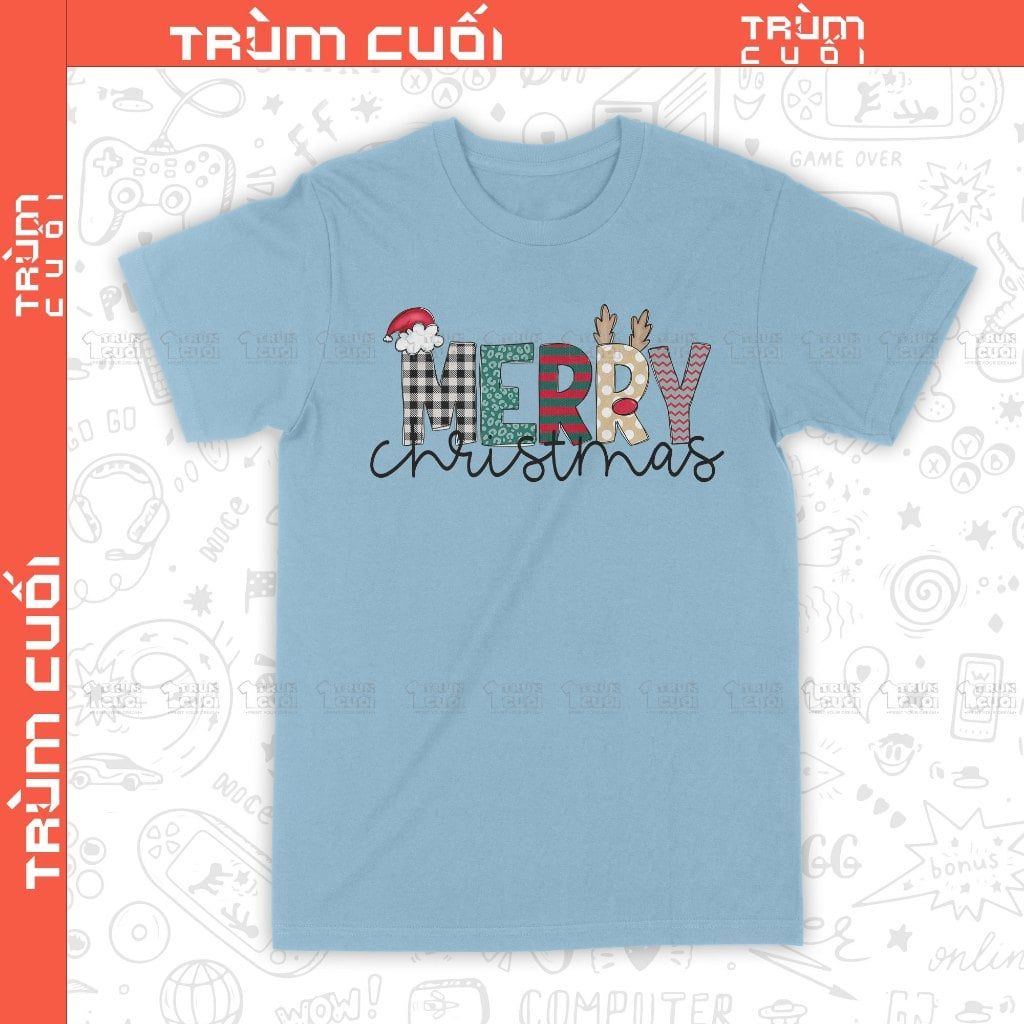  Áo thun Merry Christmas, Trùm Cuối Christmas Festival, Unisex Cotton 100% 2 màu nam nữ 0379 