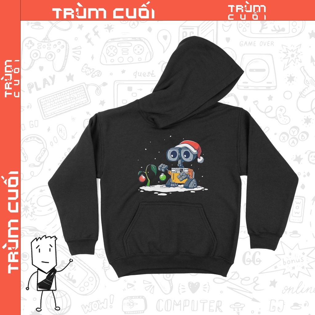  Áo Hoodie Wall-E Giáng Sinh, Trùm Cuối Christmas Cine, Cotton 100% 2 màu nam nữ 0181 