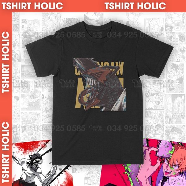  Áo thun Chainsaw Man Unisex Trùm Cuối Manga Anime, Cotton 100% 2 màu nam nữ 0019 